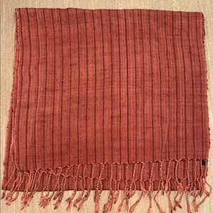 World of Good Striped Fringe Scarf in Rust